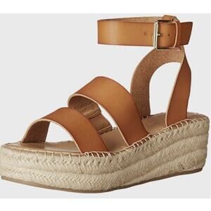 The Drop Women 8 Brown Listilla Espadrille Flatform Ankle-Strap Wedge Sandal NEW